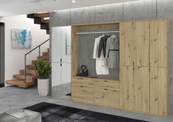 Kleiderschrank Projekt X Emob - Artisan Oak - 273x193x34 cm - Naturholzoptik