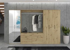 Kleiderschrank Projekt X Emob - Artisan Oak - 273x193x34 cm - Naturholzoptik