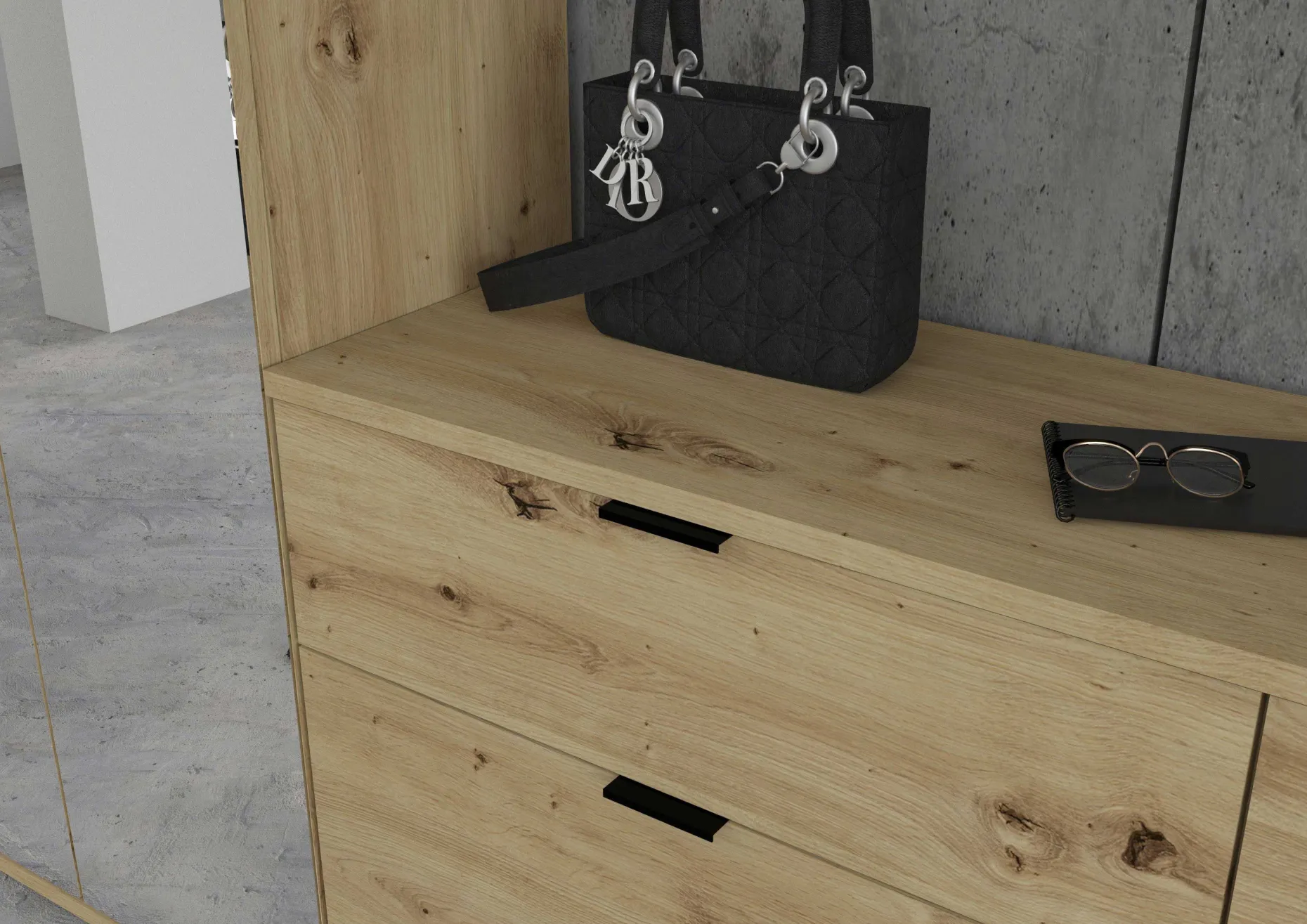 Kleiderschrank Projekt X Emob - Artisan Oak - 273x193x34 cm - Naturholzoptik