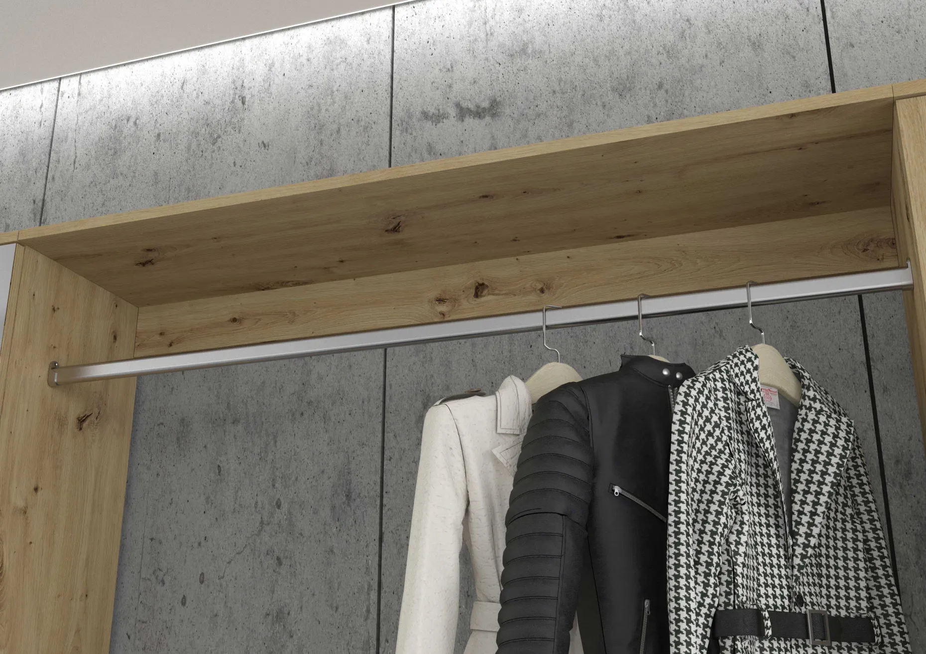 Kleiderschrank Projekt X Emob - Artisan Oak - 273x193x34 cm - Naturholzoptik