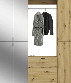 Kleiderschrank Projekt X Emob - Artisan Oak - 152x193x34 cm - Spiegel