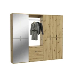 Kleiderschrank Projekt X Emob - Artisan Eiche - 213x193x34 cm - Natur