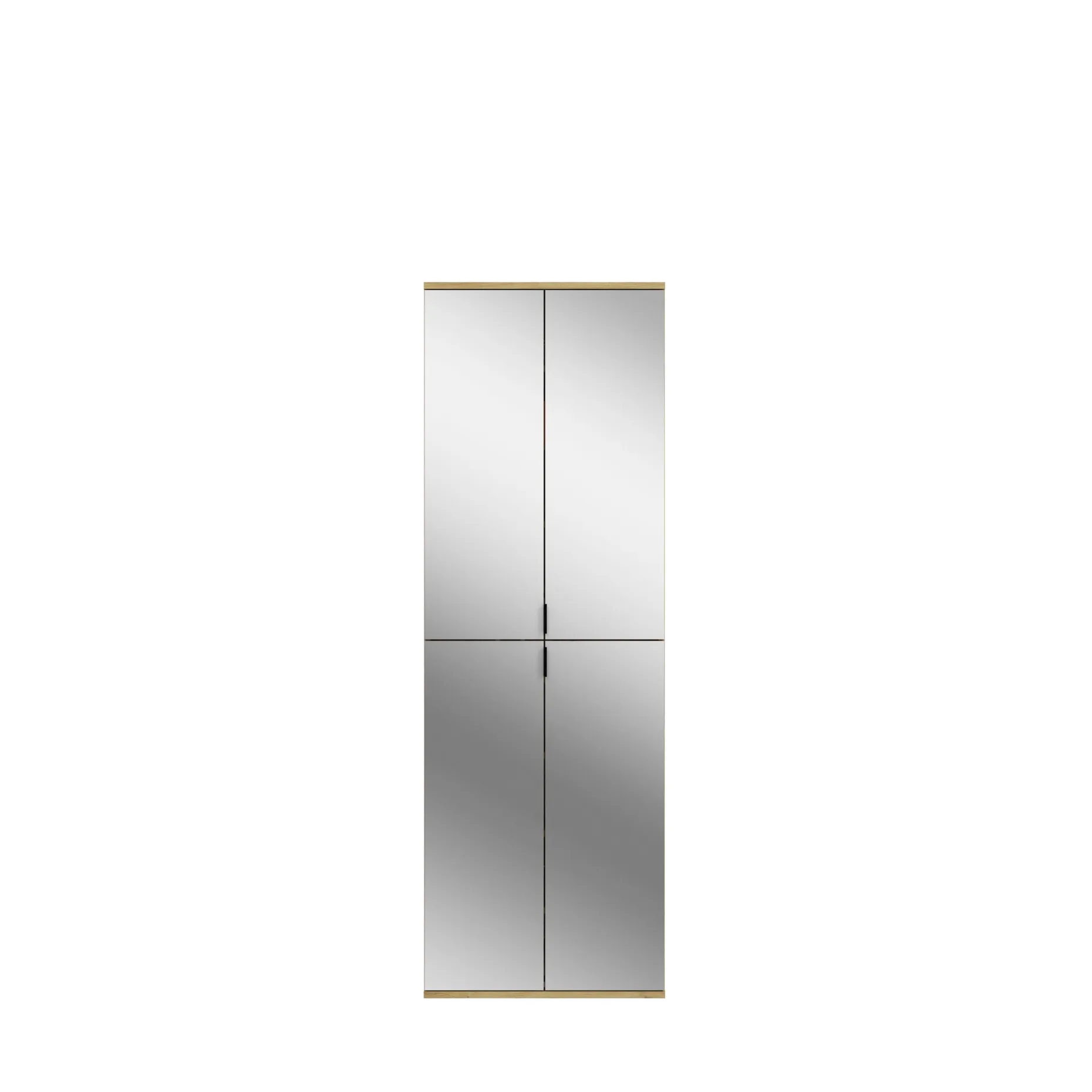 Kleiderschrank Projekt X Emob - Artisan Oak & Weiß mit Spiegel - 183x193x34 cm
