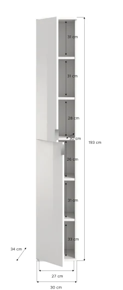 Kleiderschrank Projekt X Emob - Weiß Artisan Oak - 212x193x34 cm