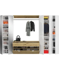 Kleiderschrank Projekt X Emob - Artisan Oak, Weiß, 273x193x34 cm