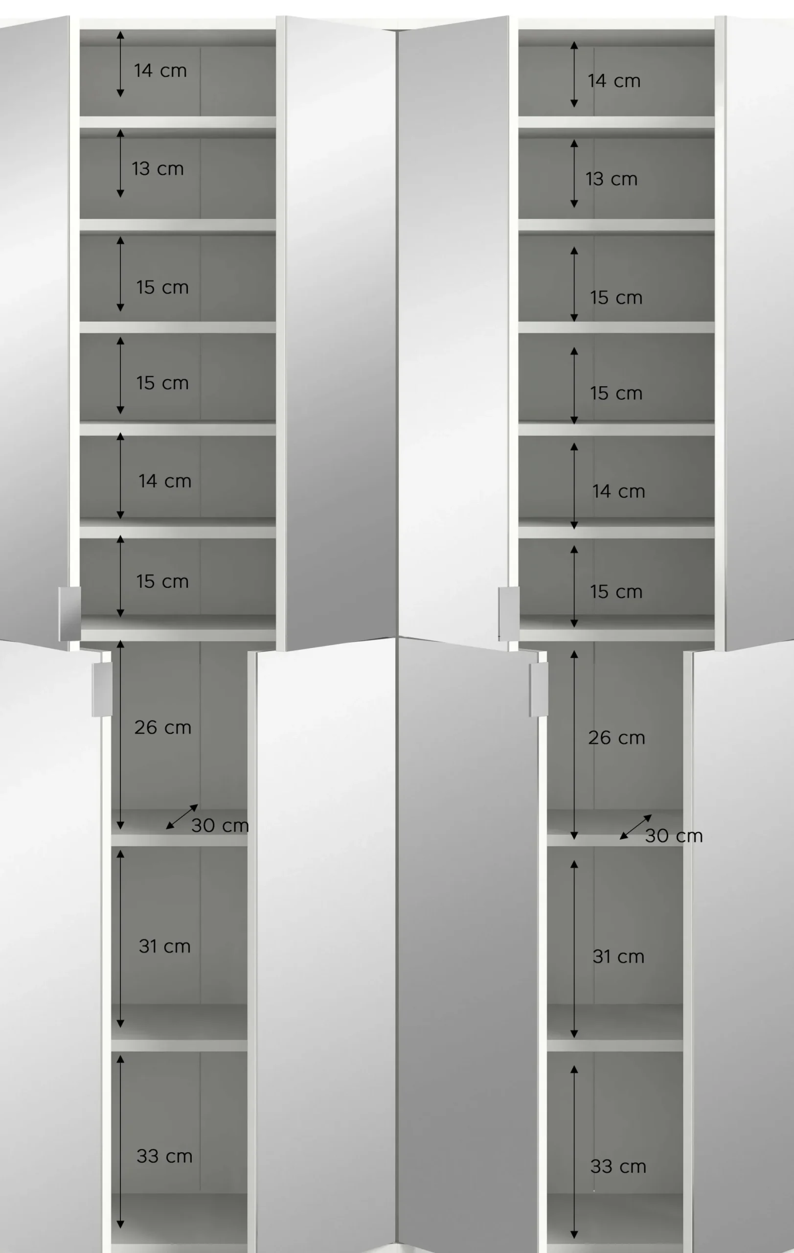 Kleiderschrank Projekt X Emob Artisan Eiche mit Spiegel 122x193x34 cm