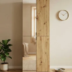 Kleiderschrank Projekt X Emob - Artisan Oak - 60x193x34 cm - Spiegel