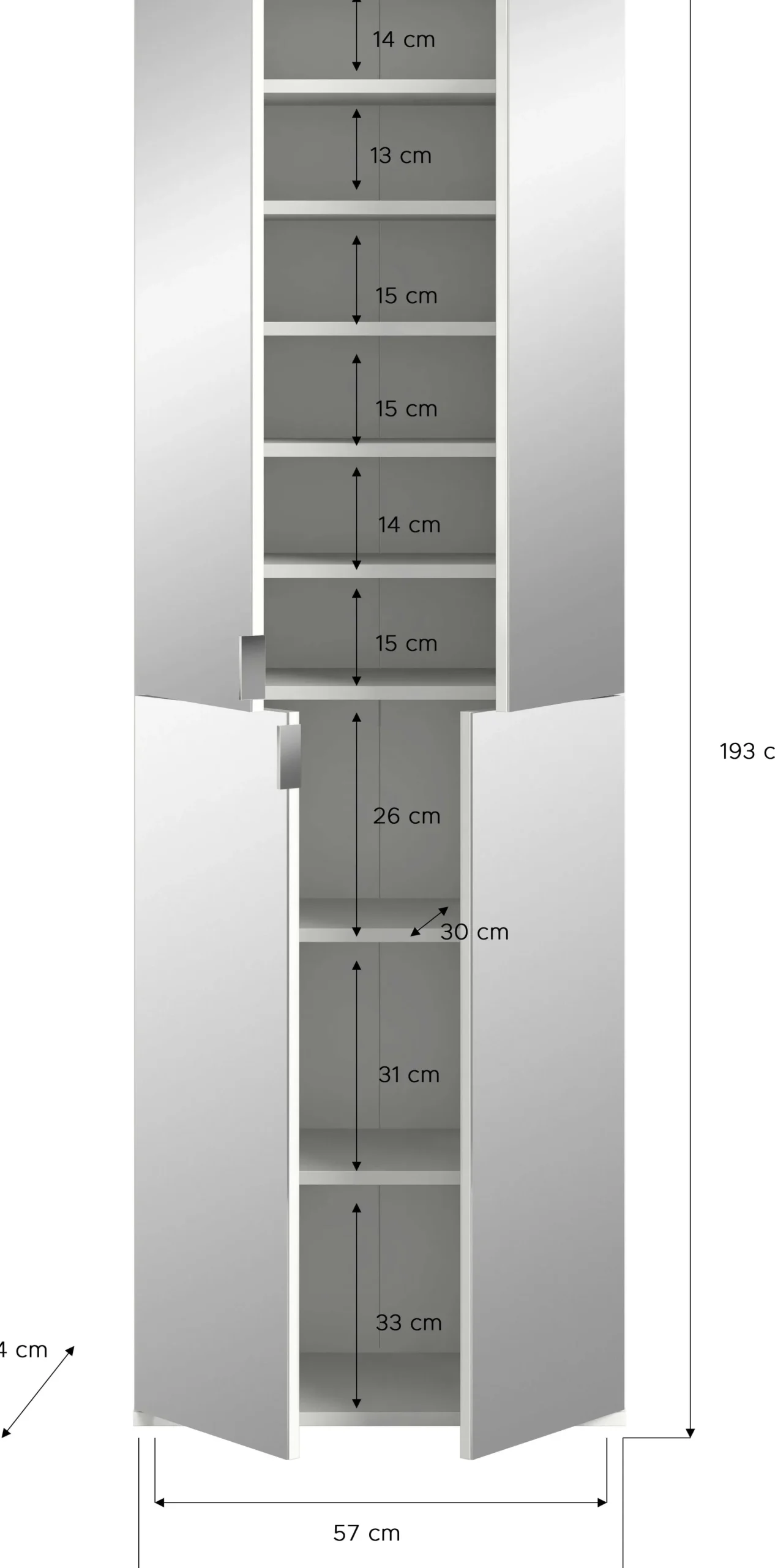 Kleiderschrank Projekt X Emob - Artisan Oak - 60x193x34 cm - Spiegel