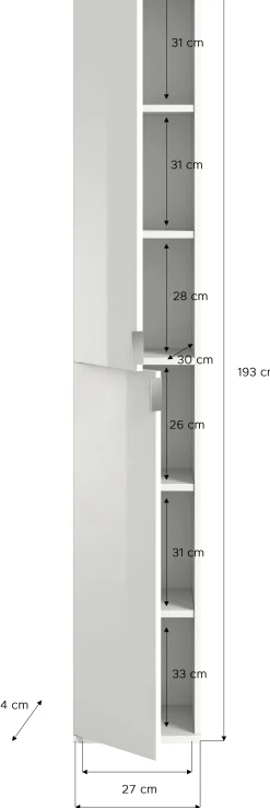 Kleiderschrank Projekt X Emob - Artisan Oak - 60x193x34 cm - Spiegel