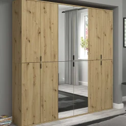 Kleiderschrank Projekt X Emob - Artisan Eiche - 183x193x34 cm - Spiegeltür