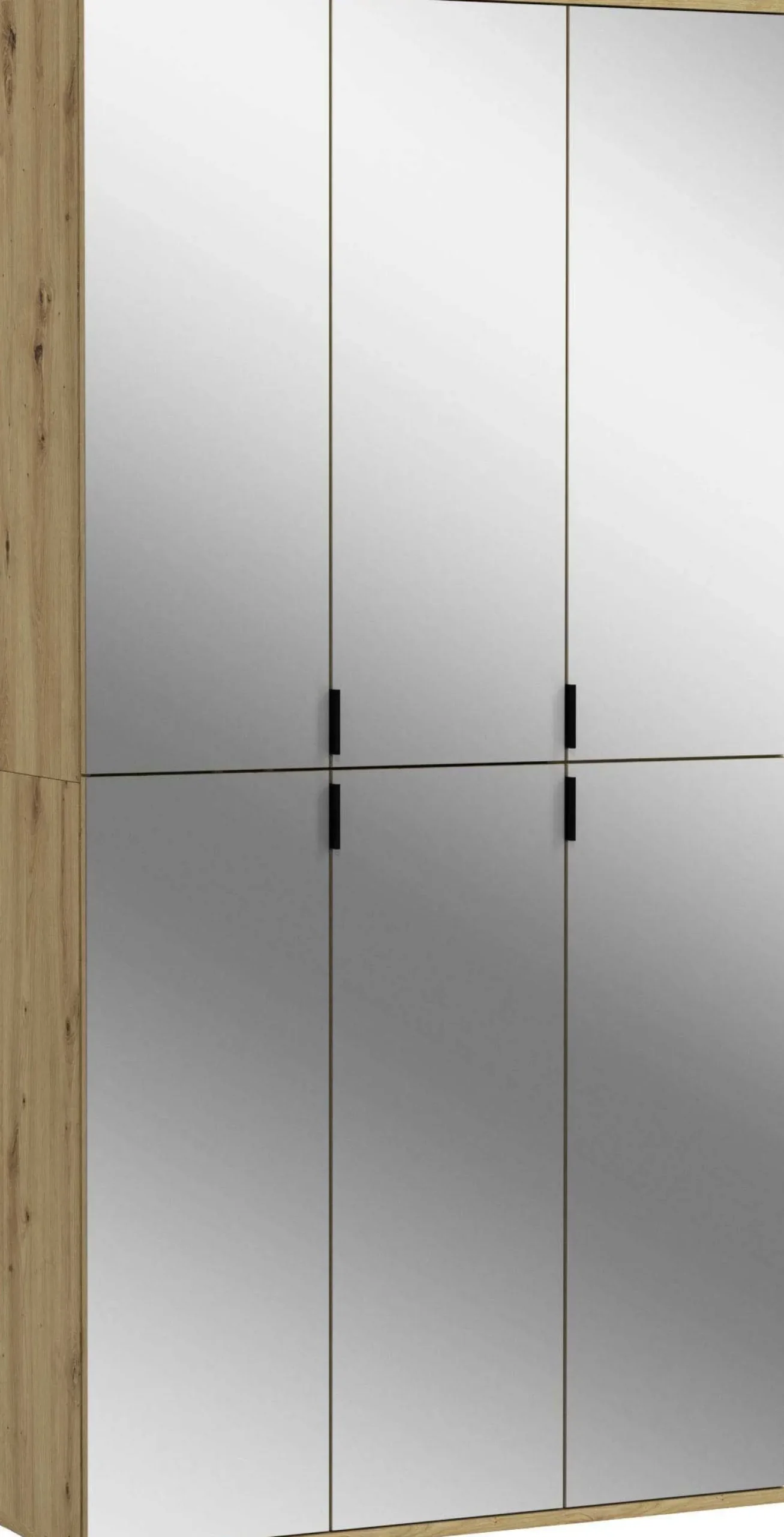 Kleiderschrank Projekt X Emob - Artisan Oak - 91x193x34 cm - Spiegeltüren