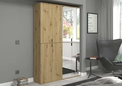 Kleiderschrank Projekt X Emob - Artisan Eiche Spiegel - 122x193x34 cm