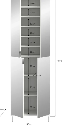 Kleiderschrank Projekt X Emob - Artisan Eiche Spiegel - 122x193x34 cm