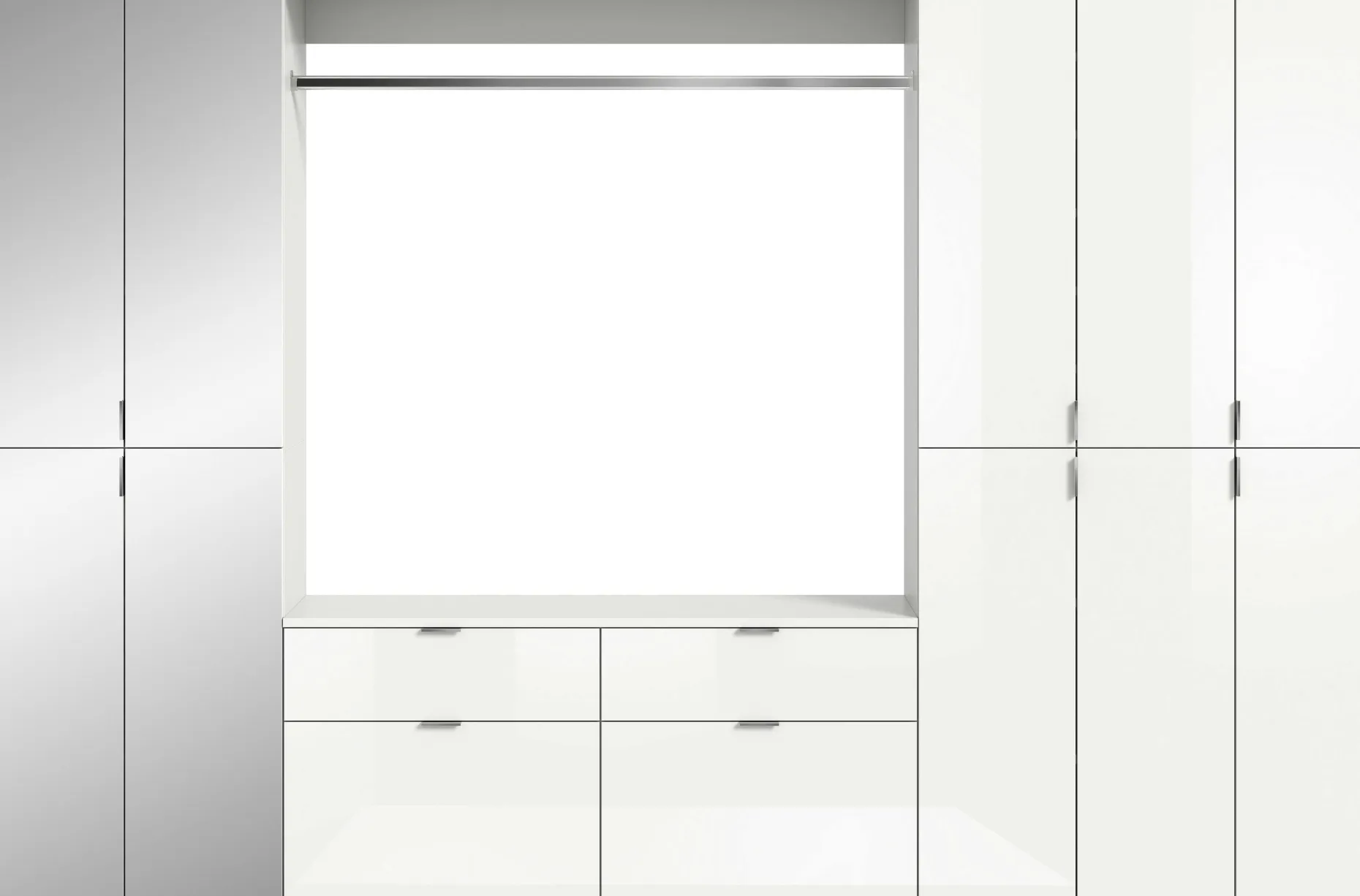 Kleiderschrank Projekt X Xonox - Weiß Hochglanz - 273x193x34 cm
