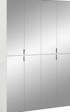 Kleiderschrank Projekt X Xonox – Weiß Laminat & Spiegeltüren – 122x193x34 cm