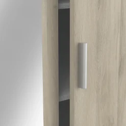 Kleiderschrank Prya 3 Drehtüren, 4 Einlegeböden und 1 Kleiderstange-Kronberg Eiche Dekor