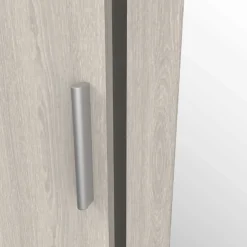 Kleiderschrank Prya 3 Flügeltüren, 4 Einlegeböden und 1 Kleiderstange - Eiche Shannon