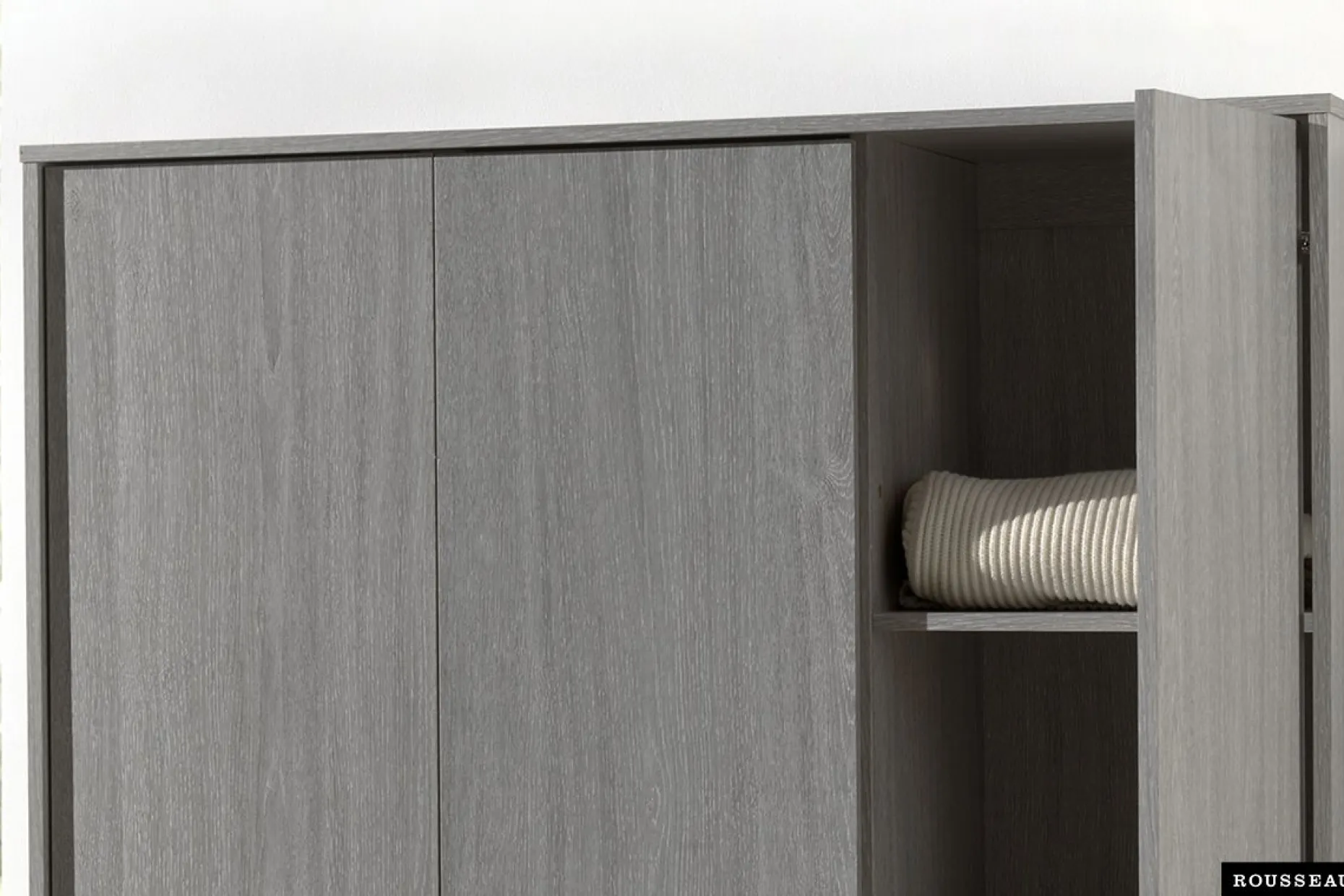 Kleiderschrank Ray 120cm mit 3 Türen - Eiche grau