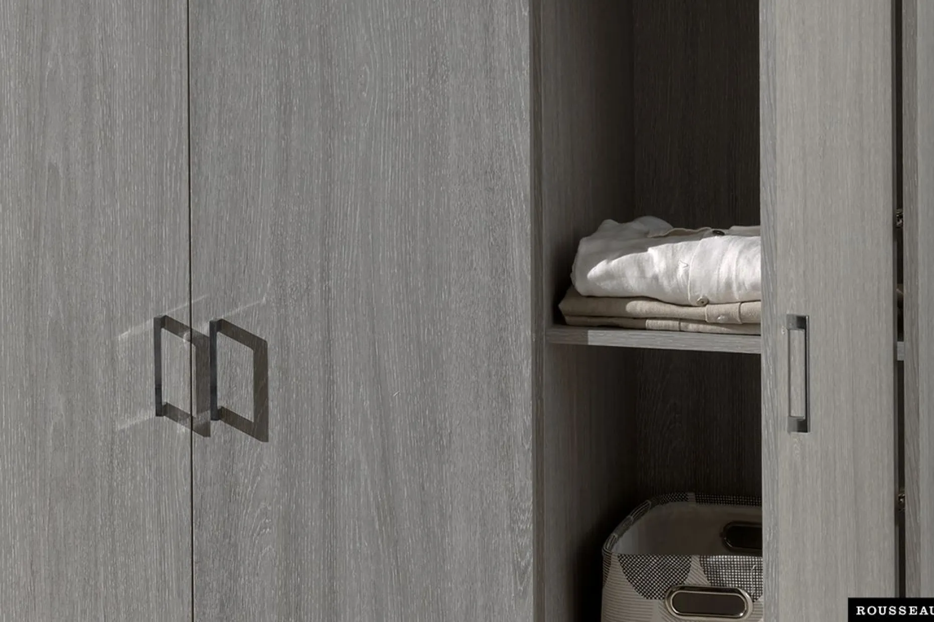 Kleiderschrank Ray 120cm mit 3 Türen - Eiche grau
