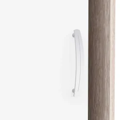 Kleiderschrank Rollo - 102x55x192cm - 2 Türen - weiß/Eiche Dekor