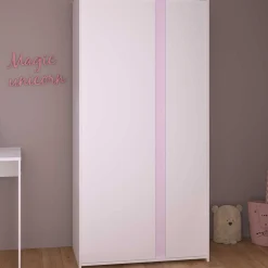 Kleiderschrank Rue mit 2 Türen - weiß/grau oder weiß/rosa