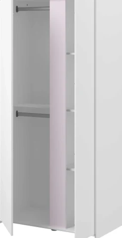 Kleiderschrank Rue mit 2 Türen - weiß/grau oder weiß/rosa