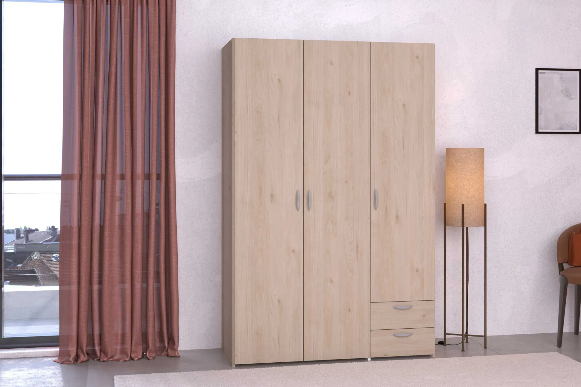 Kleiderschrank Salvador | 3 Türen, 2 Schubladen | Jackson Oak