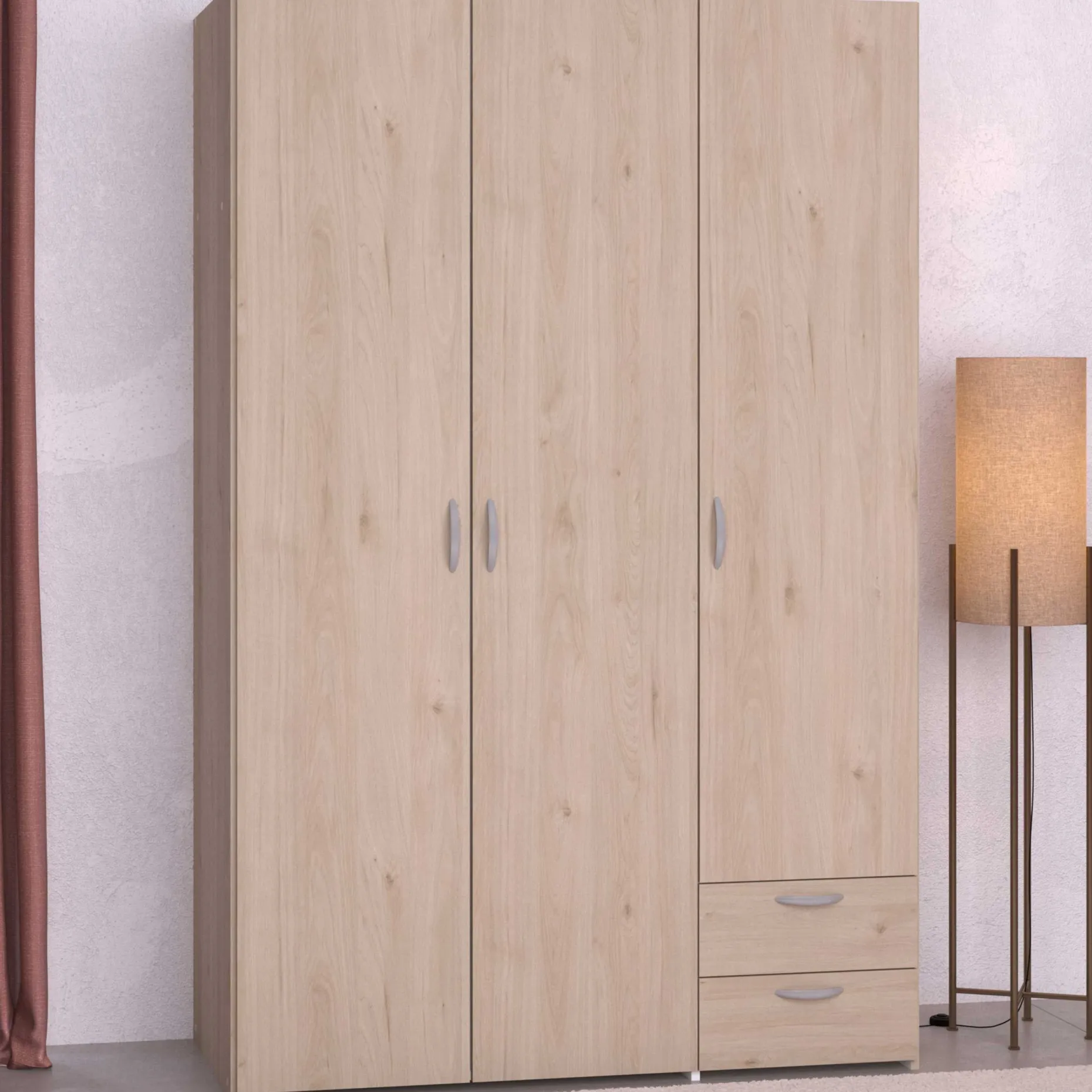 Kleiderschrank Salvador | 3 Türen, 2 Schubladen | Jackson Oak
