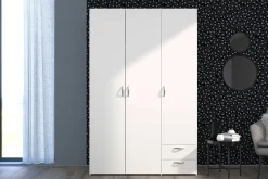 Kleiderschrank Salvador 3 Türen und 2 Schubladen - weiß