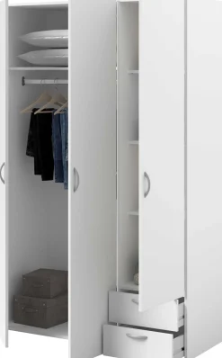 Kleiderschrank Salvador 3 Türen und 2 Schubladen - weiß