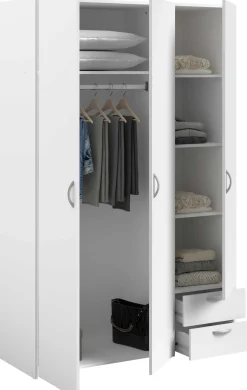 Kleiderschrank Salvador 3 Türen und 2 Schubladen - weiß