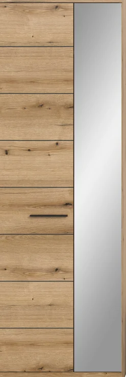 Kleiderschrank Scout Xonox - Evoke Oak, 62x197x37 cm, mit Spiegel