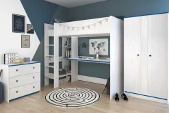 Kleiderschrank Smoozy 90cm 2 Türen - weiß/rosa oder weiß/blau