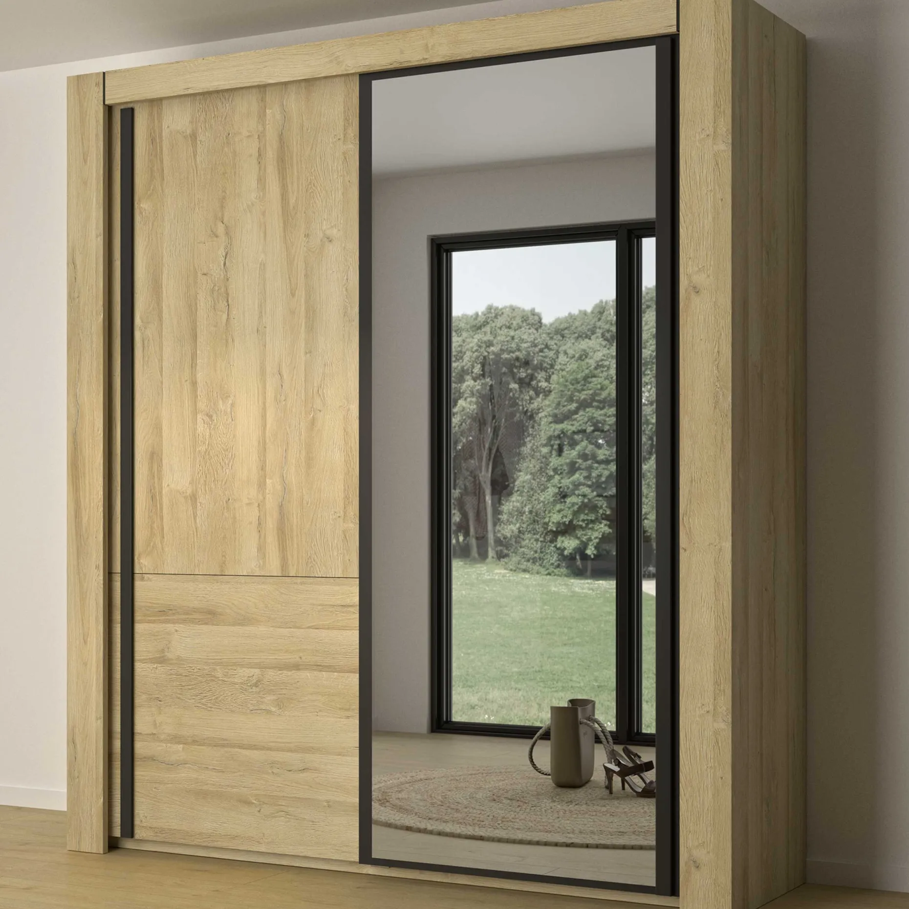 Kleiderschrank Sofia | 192 x 63 x 220 cm | Gold Oak Design