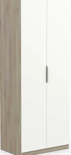 Kleiderschrank Spectre 80cm - matt weiß/Eiche