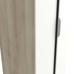Kleiderschrank Spectre 80cm - matt weiß/Eiche