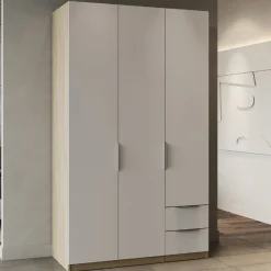 Kleiderschrank Spectre 120cm - matt weiß/Eiche