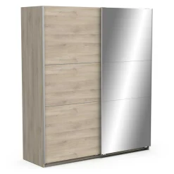 Kleiderschrank Spectre 178cm mit Schiebetüren und Spiegel - Eiche Dekor