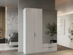 Kleiderschrank Spectre 157cm mit Spiegel - matt weiß