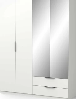 Kleiderschrank Spectre 157cm mit Spiegel - matt weiß