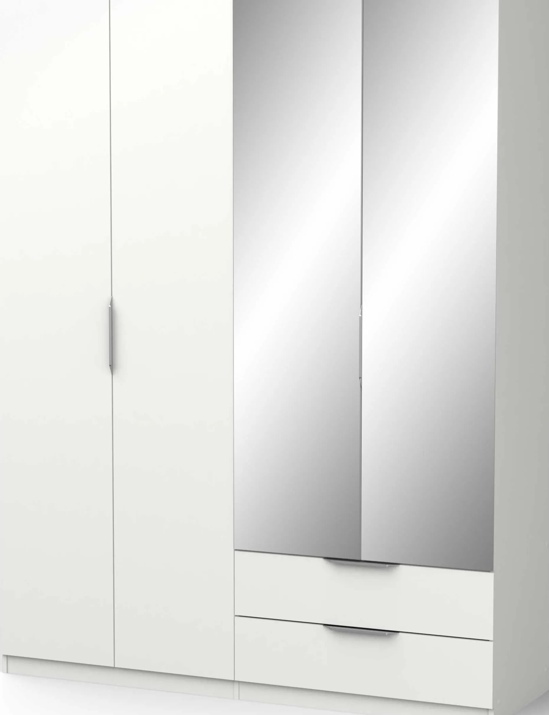Kleiderschrank Spectre 157cm mit Spiegel - matt weiß