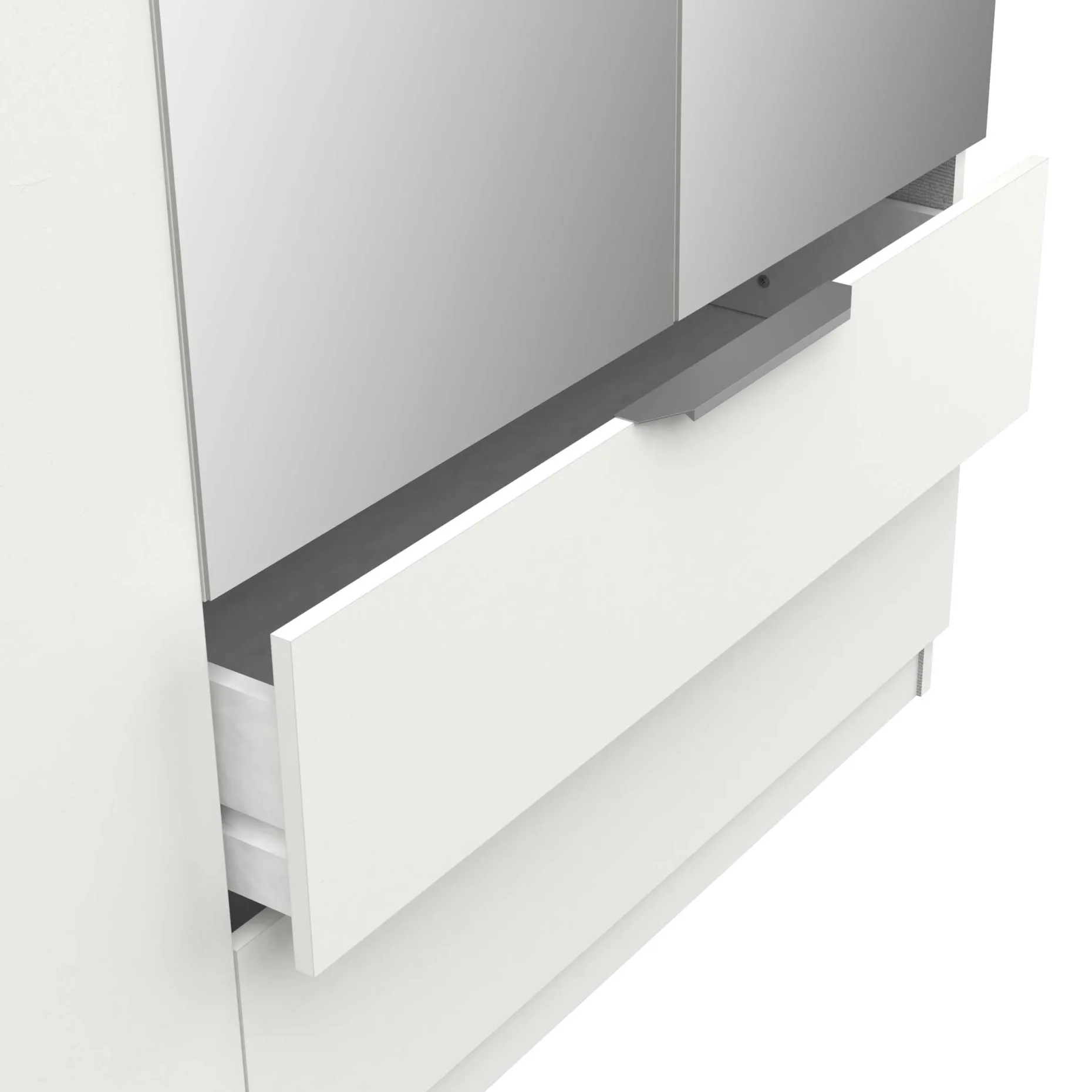 Kleiderschrank Spectre 157cm mit Spiegel - matt weiß