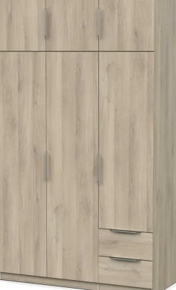Kleiderschrank Spectre 120cm 6 Türen und 2 Schubladen - Eiche