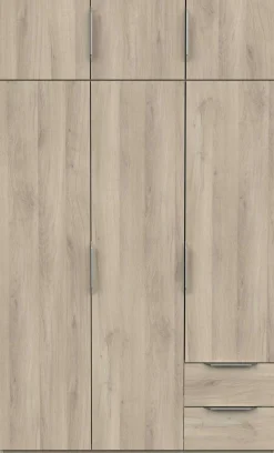 Kleiderschrank Spectre 120cm 6 Türen und 2 Schubladen - Eiche