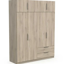 Kleiderschrank Spectre 157cm 8 Türen und 2 Schubladen - Eiche Dekor