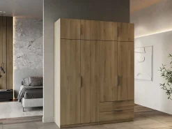 Kleiderschrank Spectre 157cm 8 Türen und 2 Schubladen - Eiche Dekor