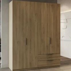 Kleiderschrank Spectre 157cm 4 Türen und 2 Schubladen - Eiche