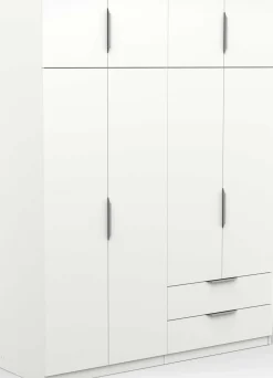 Kleiderschrank Spectre 157cm 8 Türen und 2 Schubladen - matt weiß
