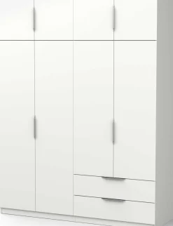 Kleiderschrank Spectre 157cm 8 Türen und 2 Schubladen - matt weiß