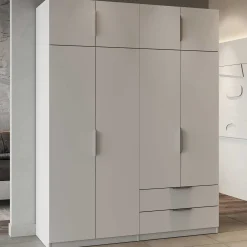 Kleiderschrank Spectre 157cm 8 Türen und 2 Schubladen - matt weiß